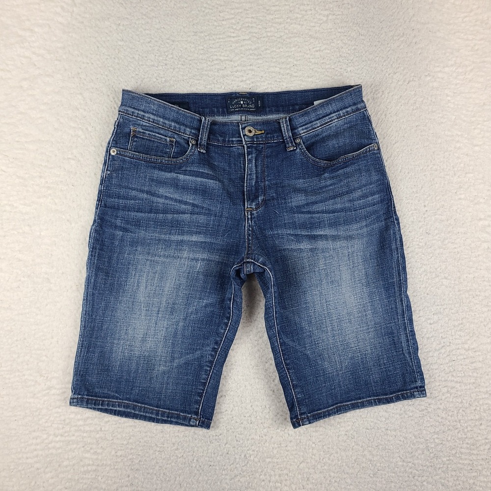 Lucky Brand Jean Shorts Womens 6/28 The Bermuda 11" Inseam Blue Denim